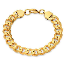 Load image into Gallery viewer, Men's 18k Gold Plated Stainless Steel Cuban Link Chain Bracelet/Necklace Set
