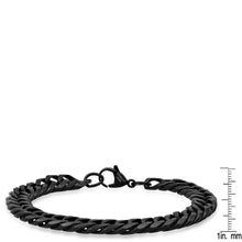 Load image into Gallery viewer, Men's Black IP Stainless Steel Cuban Link Chain Bracelet
