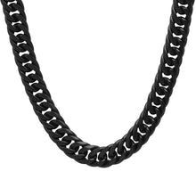 Load image into Gallery viewer, Men's Black IP Stainless Steel Curb Cuban Link Chain Necklace
