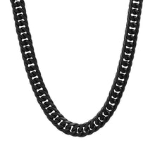 Load image into Gallery viewer, Men's Black IP Stainless Steel Curb Cuban Link Chain Necklace
