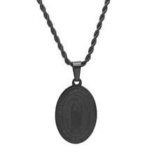 Load image into Gallery viewer, Men's Black IP Stainless Steel Lady Of Guadalupe Pendant
