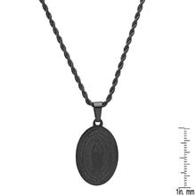 Load image into Gallery viewer, Men's Black IP Stainless Steel Lady Of Guadalupe Pendant
