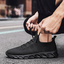 Load image into Gallery viewer, Mens Black Sneakers Casual Summer High Quality Mesh Sneakers Lightweight Breathable Mesh Sneakers Fashion Tennis Breathable Walking Gym Work Sneakers
