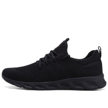 Load image into Gallery viewer, Mens Black Sneakers Casual Summer High Quality Mesh Sneakers Lightweight Breathable Mesh Sneakers Fashion Tennis Breathable Walking Gym Work Sneakers
