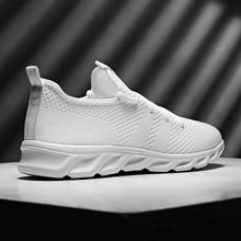 Load image into Gallery viewer, Mens Black Sneakers Casual Summer High Quality Mesh Sneakers Lightweight Breathable Mesh Sneakers Fashion Tennis Breathable Walking Gym Work Sneakers
