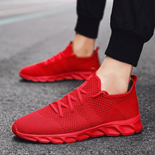Load image into Gallery viewer, Mens Black Sneakers Casual Summer High Quality Mesh Sneakers Lightweight Breathable Mesh Sneakers Fashion Tennis Breathable Walking Gym Work Sneakers

