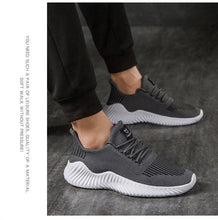 Load image into Gallery viewer, Mens Breathable White Trendy Sneakers  Casual Design  Light Walking Running Trainers Casual Breathable Mesh Men Running Shoes Walking Sneakers
