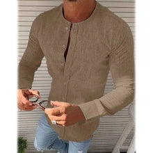 Load image into Gallery viewer, Men's Casual Solid Long Sleeve Shirt
