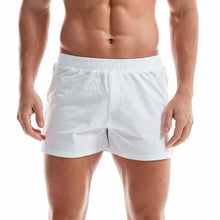 将图片加载到图库查看器，Mens Cotton Sleep Bottoms Lounge Home Pajama Shorts Elastic Waist Breathable Solid Underwear Boxers Man Jogger Yoga Sport Shorts Bodybuilding Workout Shorts Lightweight Running Lounge Cotton Sleep Bottoms
