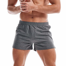 将图片加载到图库查看器，Mens Cotton Sleep Bottoms Lounge Home Pajama Shorts Elastic Waist Breathable Solid Underwear Boxers Man Jogger Yoga Sport Shorts Bodybuilding Workout Shorts Lightweight Running Lounge Cotton Sleep Bottoms
