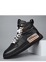 Load image into Gallery viewer, Mens Handmade Sneakers Leather Breathable Dress Shoes Luxury Shoes Casual Shoes Flat Footwear Classic Black White Men Fashion Walking Leather Mens Sneakers
