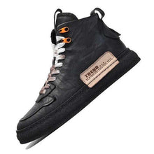 Load image into Gallery viewer, Mens Handmade Sneakers Leather Breathable Dress Shoes Luxury Shoes Casual Shoes Flat Footwear Classic Black White Men Fashion Walking Leather Mens Sneakers
