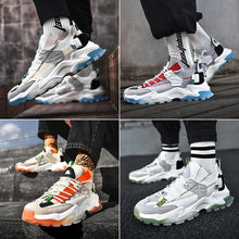 将图片加载到图库查看器，Mens Luxury Sneakers Casual Sports Trainer Race White Shoes Fashion Running Modern Sneakers Autumn Breathable Trendy Mens Walking Casual Sneakers
