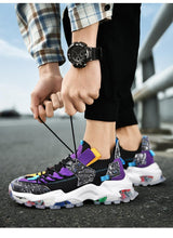 将图片加载到图库查看器，Mens Luxury Sneakers Casual Sports Trainer Race White Shoes Fashion Running Modern Sneakers Autumn Breathable Trendy Mens Walking Casual Sneakers
