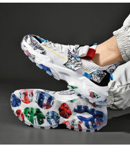 将图片加载到图库查看器，Mens Luxury Sneakers Casual Sports Trainer Race White Shoes Fashion Running Modern Sneakers Autumn Breathable Trendy Mens Walking Casual Sneakers
