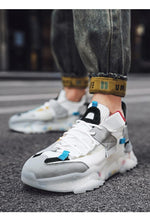 将图片加载到图库查看器，Mens Luxury Sneakers Casual Sports Trainer Race White Shoes Fashion Running Modern Sneakers Autumn Breathable Trendy Mens Walking Casual Sneakers
