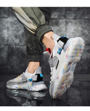 将图片加载到图库查看器，Mens Luxury Sneakers Casual Sports Trainer Race White Shoes Fashion Running Modern Sneakers Autumn Breathable Trendy Mens Walking Casual Sneakers
