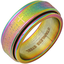 将图片加载到图库查看器，Men's Multi-IP Stainless Steel Prayer Spinner Ring
