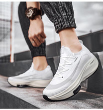 将图片加载到图库查看器，Mens Running Sneakers Luxury Mens Casual Shoes Trainer Race Off White Shoes Slip on Walking Casual Breathable Air Cushion Fashion Lightweight Sneakers
