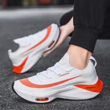 将图片加载到图库查看器，Mens Running Sneakers Luxury Mens Casual Shoes Trainer Race Off White Shoes Slip on Walking Casual Breathable Air Cushion Fashion Lightweight Sneakers
