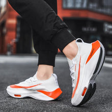 将图片加载到图库查看器，Mens Running Sneakers Luxury Mens Casual Shoes Trainer Race Off White Shoes Slip on Walking Casual Breathable Air Cushion Fashion Lightweight Sneakers
