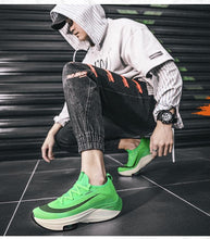 将图片加载到图库查看器，Mens Running Sneakers Luxury Mens Casual Shoes Trainer Race Off White Shoes Slip on Walking Casual Breathable Air Cushion Fashion Lightweight Sneakers
