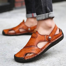 Load image into Gallery viewer, Men's Sandals Cowhide Breathable Casual Beach Walking Shoes
