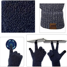 Load image into Gallery viewer, Men's Scaves and Beanie Hat Themal Gloves Set
