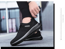 Load image into Gallery viewer, Mens Sport Running Sneakers Fashion Men Casual Shoes Breathable Shoes Walking Sneakers Men's Tennis Black Sneakers Trainers Mesh Flat Breathable Summer Walking Beach Mesh Design
