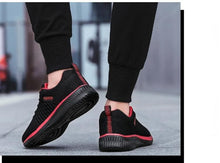 Load image into Gallery viewer, Mens Sport Running Sneakers Fashion Men Casual Shoes Breathable Shoes Walking Sneakers Men's Tennis Black Sneakers Trainers Mesh Flat Breathable Summer Walking Beach Mesh Design
