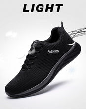 Load image into Gallery viewer, Mens Sport Running Sneakers Fashion Men Casual Shoes Breathable Shoes Walking Sneakers Men's Tennis Black Sneakers Trainers Mesh Flat Breathable Summer Walking Beach Mesh Design
