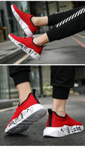 将图片加载到图库查看器，Mens Sport Sneakers Casual Fashion New Light Breathable Red Mesh High Quality Comfortable Running Shoes Men Casual Breathable Walking Sport Athletic Sneakers Gym Tennis Slip On Lightweight Mens Sneakers
