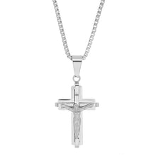 将图片加载到图库查看器，Men's Stainless Steel Crucifix Pendant
