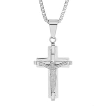 将图片加载到图库查看器，Men's Stainless Steel Crucifix Pendant
