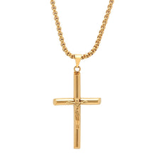 Load image into Gallery viewer, Men's Stainless Steel Crucifix Tube Pendant
