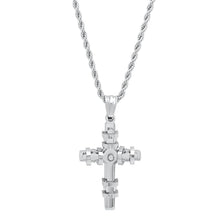 Load image into Gallery viewer, Men's Stainless Steel CZ Cross Pendant
