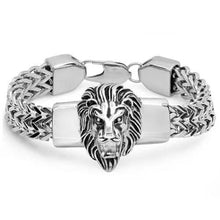Load image into Gallery viewer, Men's Stainless Steel Lion Head Box Chain Bracelet
