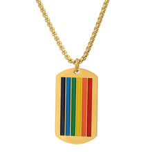 Load image into Gallery viewer, Men's Stainless Steel Rainbow Pride Dog Tag Pendant
