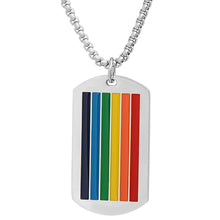 Load image into Gallery viewer, Men's Stainless Steel Rainbow Pride Dog Tag Pendant
