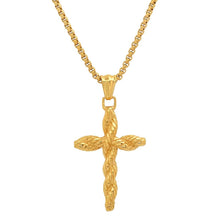 Load image into Gallery viewer, Men's Stainless Steel Twisted Rope Cross Pendant
