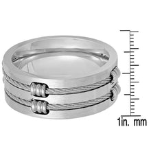 将图片加载到图库查看器，Men's Stainless Steel Wire Inlay Ring
