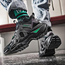 将图片加载到图库查看器，Mens Strong Casual Fashion Chunky Sneakers Height Increasing Spring Thick Sole Footwear Fashion High Quality Sneakers Slip on Walking Shoes High Top Casual Shoes For Men
