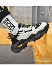 将图片加载到图库查看器，Mens Strong Casual Fashion Chunky Sneakers Height Increasing Spring Thick Sole Footwear Fashion High Quality Sneakers Slip on Walking Shoes High Top Casual Shoes For Men
