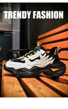 将图片加载到图库查看器，Mens Strong Casual Fashion Chunky Sneakers Height Increasing Spring Thick Sole Footwear Fashion High Quality Sneakers Slip on Walking Shoes High Top Casual Shoes For Men
