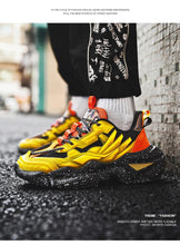 将图片加载到图库查看器，Mens Strong Casual Fashion Chunky Sneakers Height Increasing Spring Thick Sole Footwear Fashion High Quality Sneakers Slip on Walking Shoes High Top Casual Shoes For Men
