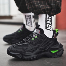 将图片加载到图库查看器，Mens Strong Casual Fashion Chunky Sneakers Height Increasing Spring Thick Sole Footwear Fashion High Quality Sneakers Slip on Walking Shoes High Top Casual Shoes For Men
