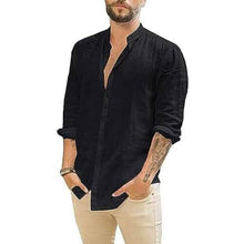 Load image into Gallery viewer, Mens Summer Casual Long Sleeve Cotton Linen T-Shirt

