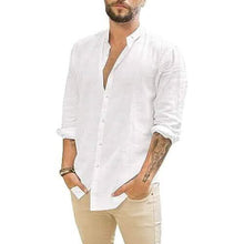 Load image into Gallery viewer, Mens Summer Casual Long Sleeve Cotton Linen T-Shirt
