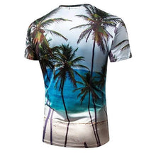 Load image into Gallery viewer, Men's T shirt Graphic Scenery Print Short Sleeve Daily Tops Blue
