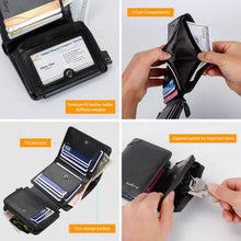 Load image into Gallery viewer, Men's Trifold Clutch Leather Wallet ID Card Holder
